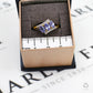 Pre-Owned 9ct Gold Tanzanite & White Zircon Crossover Ring