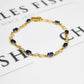 Pre-Owned 9ct Gold Diamond & Kyanite Bracelet 7.5 Inch