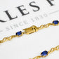 Pre-Owned 9ct Gold Diamond & Kyanite Bracelet 7.5 Inch