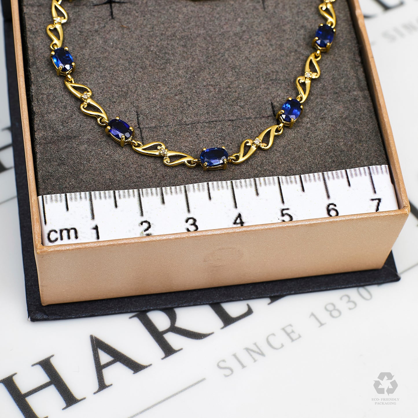 Pre-Owned 9ct Gold Diamond & Kyanite Bracelet 7.5 Inch