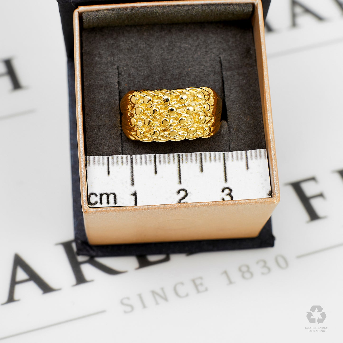 Pre-Owned 9ct Gold 4 Row Shot Ring Size U