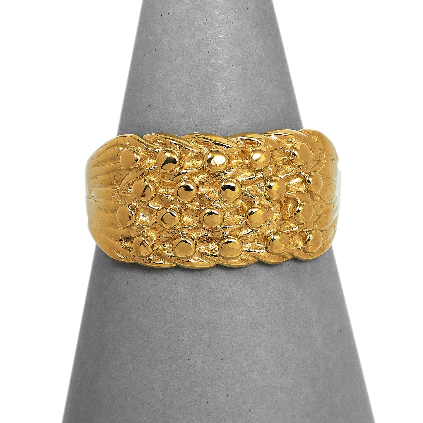 Pre-Owned 9ct Gold 4 Row Shot Ring Size U