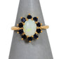 Pre-Owned 9ct Gold Opal & Sapphire Cluster Ring Size N