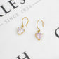 Pre-Owned 9ct Gold Diamond & Milky Quartz Drop Earrings