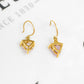 Pre-Owned 9ct Gold Diamond & Milky Quartz Drop Earrings