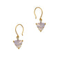 Pre-Owned 9ct Gold Diamond & Milky Quartz Drop Earrings