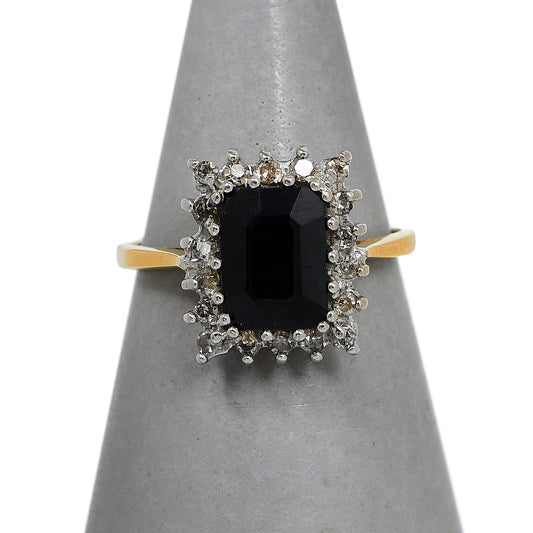 Pre-Owned 18ct Gold Sapphire & Diamond Ring Size L