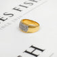 Pre-Owned 18ct Gold 5 Row Diamond Ring Size M.5