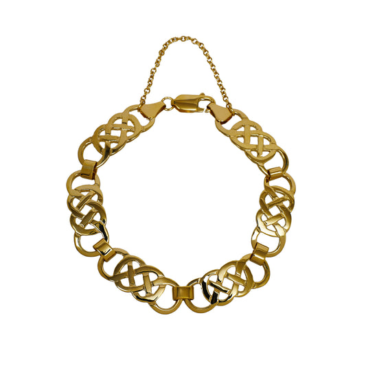 Pre-Owned 9ct Gold Celtic Plait Link Bracelet 7 Inch