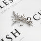 Pre-Owned 14ct White Gold Diamond Floral Spray Brooch