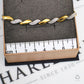 Pre-Owned 14ct Gold 2 Tone Diamond Curved Link Bracelet