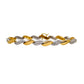 Pre-Owned 14ct Gold 2 Tone Diamond Curved Link Bracelet