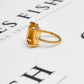 Pre-Owned 9ct Gold Rectangle Citrine Ring Size I.5
