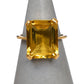 Pre-Owned 9ct Gold Rectangle Citrine Ring Size I.5