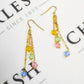 Pre-Owned 9ct Gold Multicoloured Glass Bead Drop Earrings