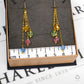 Pre-Owned 9ct Gold Multicoloured Glass Bead Drop Earrings