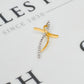 Pre-Owned 18ct Gold 2 Tone CZ Cross Pendant
