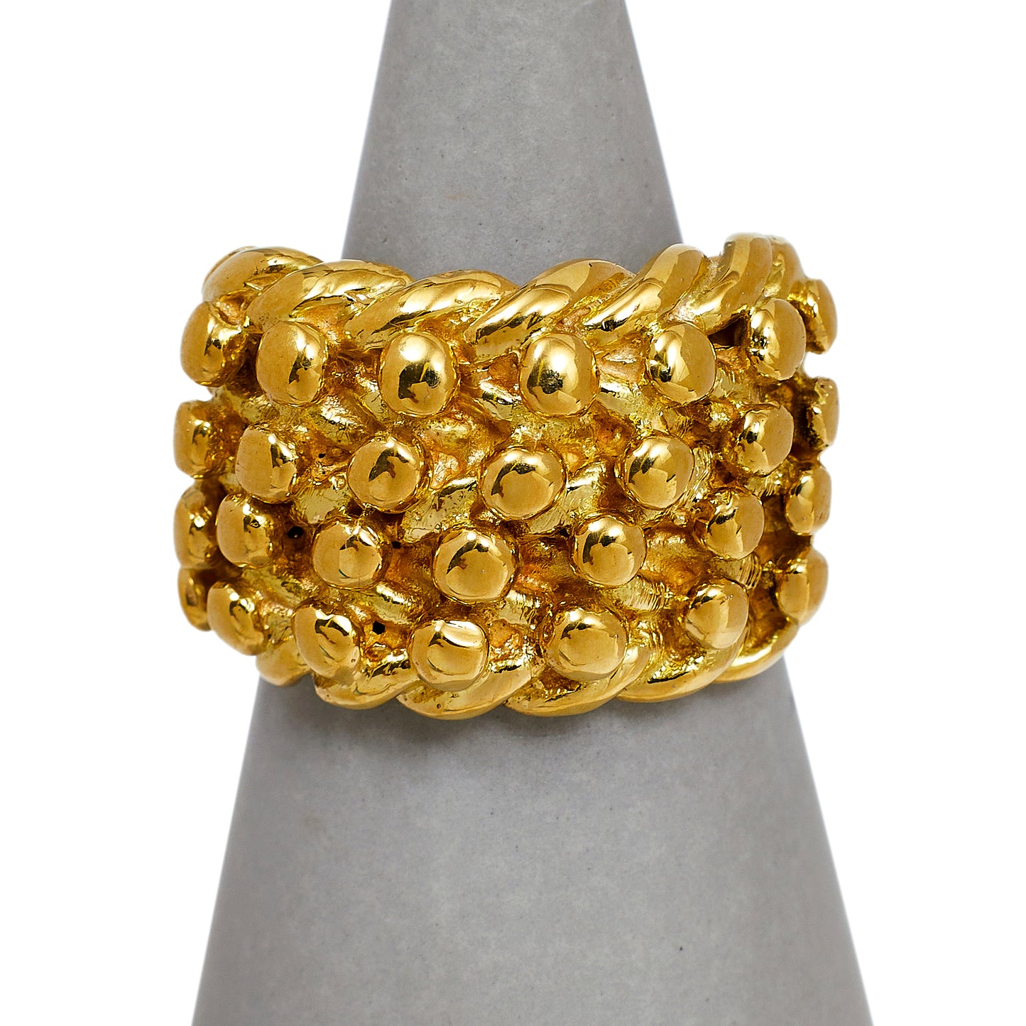 Pre-Owned 18ct Gold 4 Row Shot Ring Size R.5