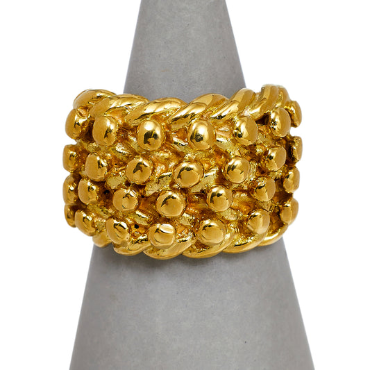 Pre-Owned 18ct Gold 4 Row Shot Ring Size R.5