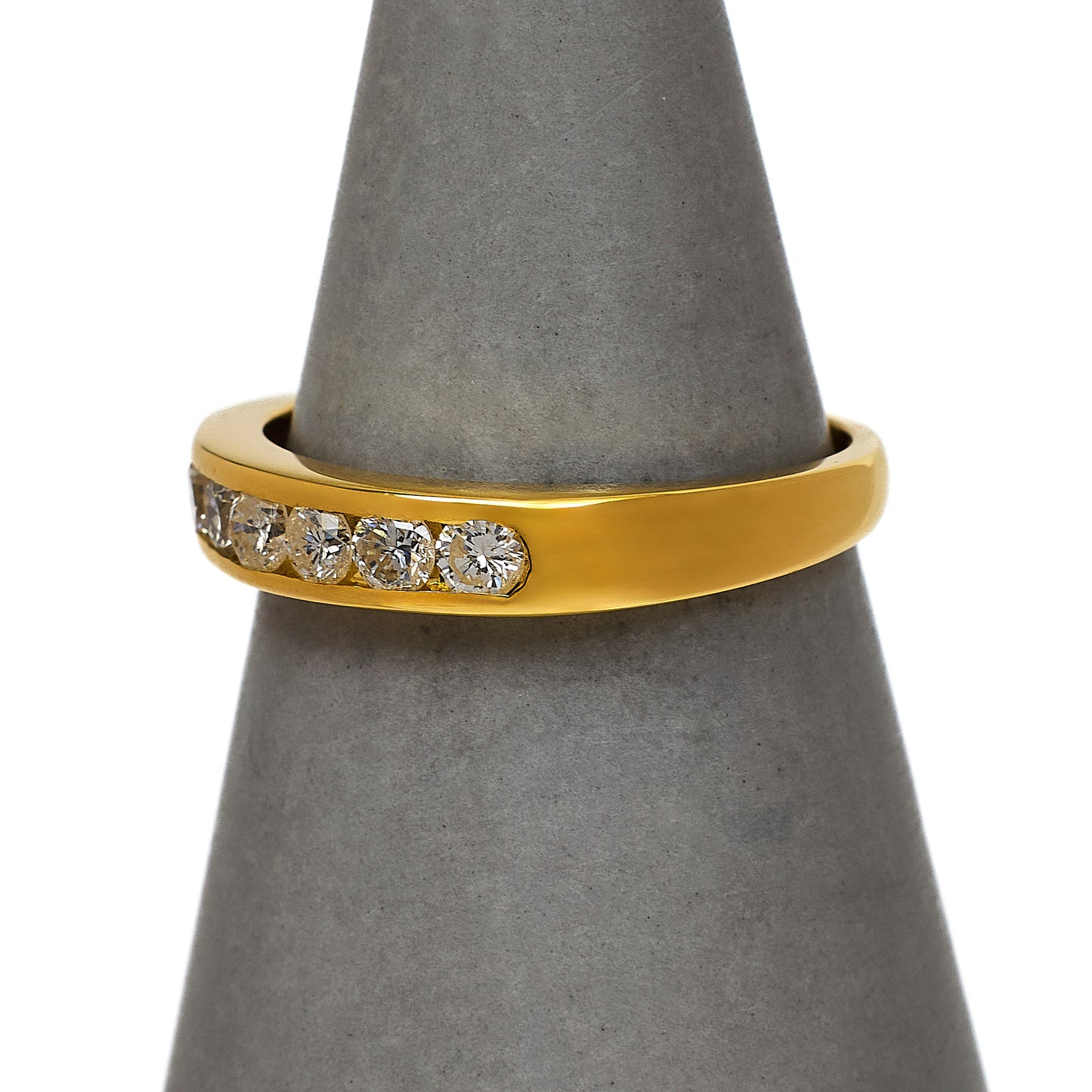 Pre-Owned 18ct Gold 7 Diamond Half Eternity Ring Size O