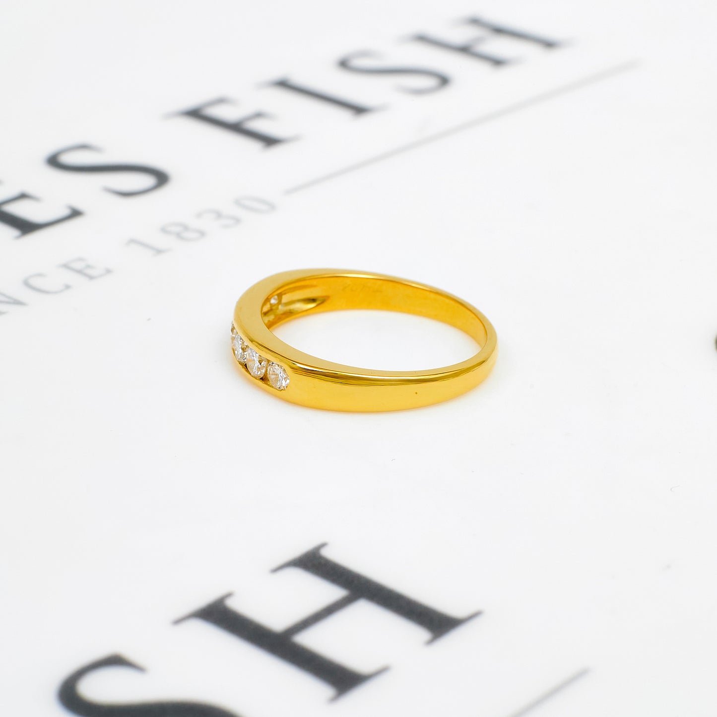 Pre-Owned 18ct Gold 7 Diamond Half Eternity Ring Size O