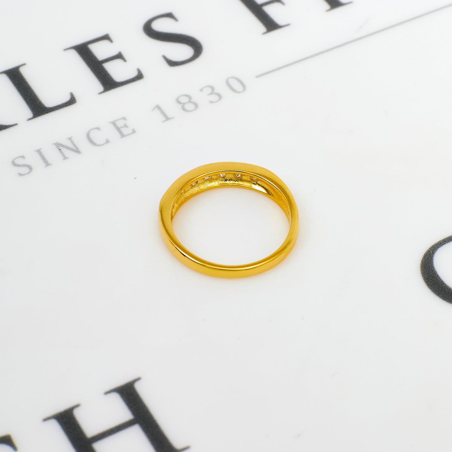 Pre-Owned 18ct Gold 7 Diamond Half Eternity Ring Size O