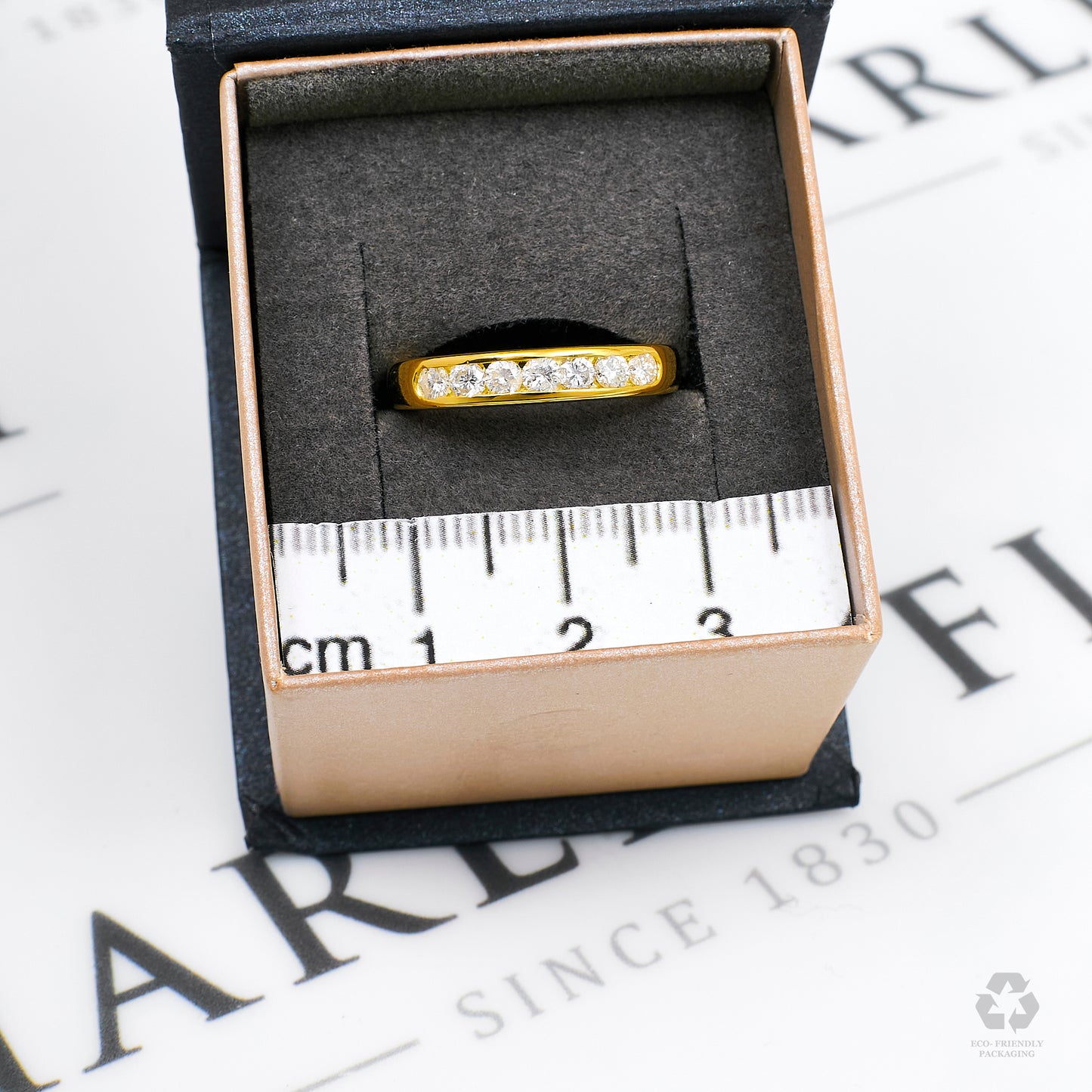 Pre-Owned 18ct Gold 7 Diamond Half Eternity Ring Size O