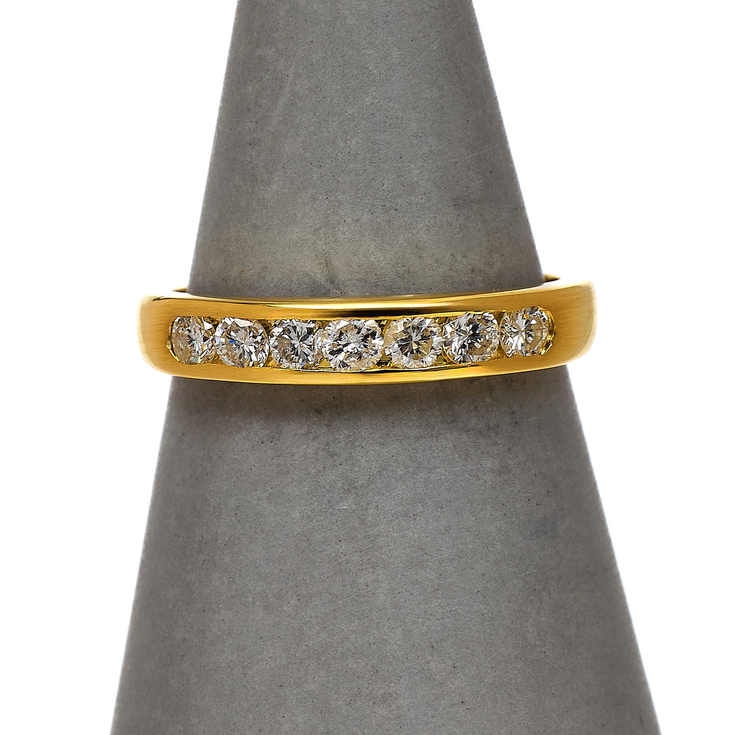 Pre-Owned 18ct Gold 7 Diamond Half Eternity Ring Size O