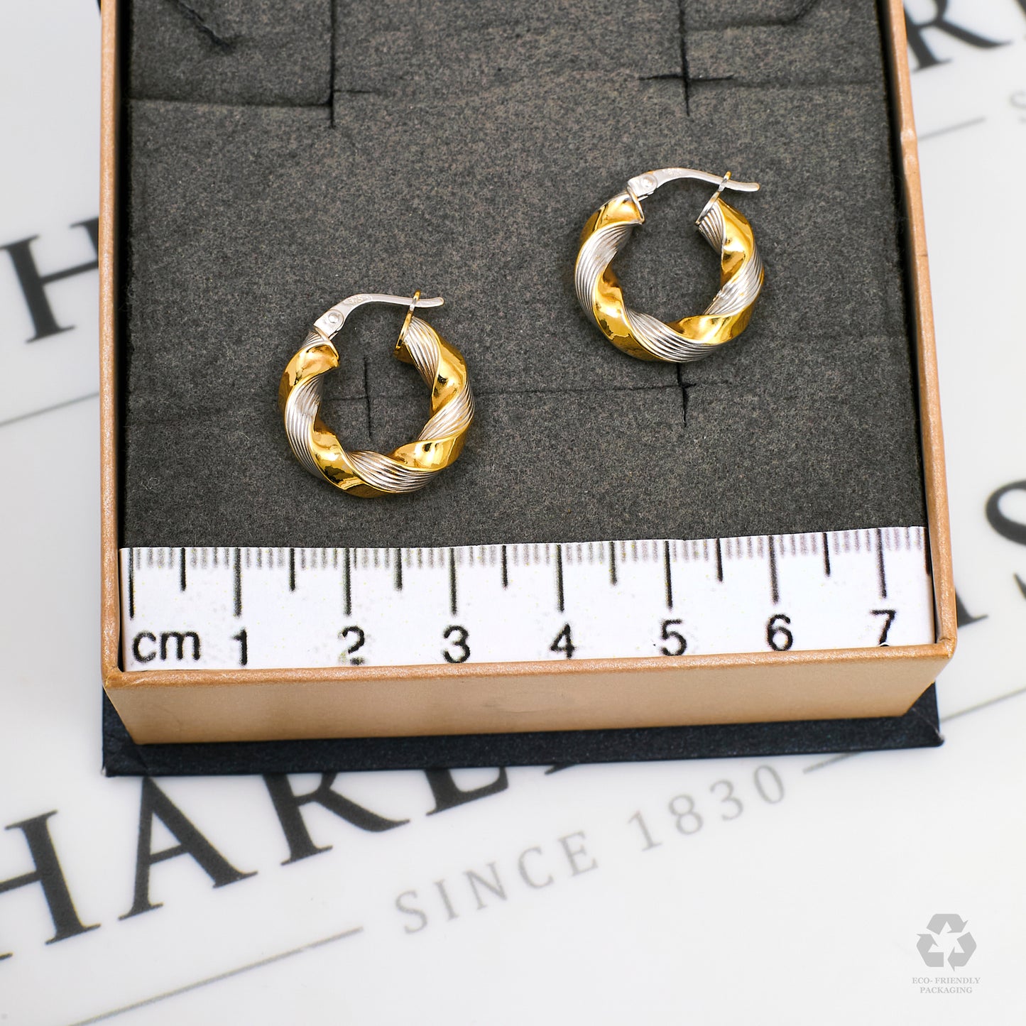 Pre-Owned 9ct Gold 2 Tone Twist Creole Hoop Earrings
