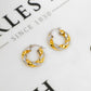 Pre-Owned 9ct Gold 2 Tone Twist Creole Hoop Earrings
