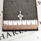 Pre-Owned 18ct White Gold CZ Cross Pendant Necklace