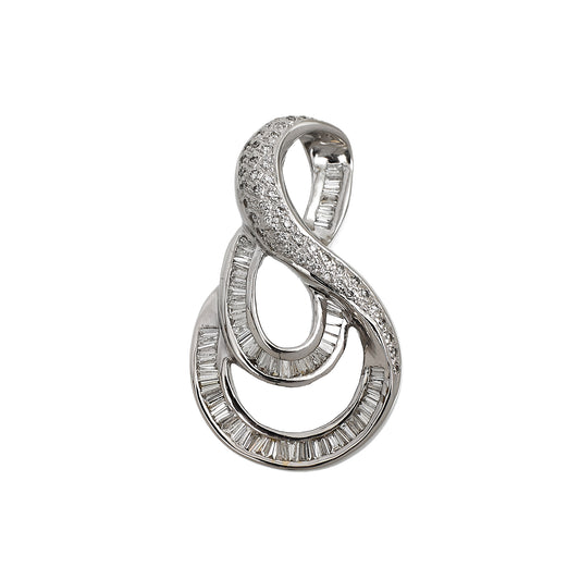Pre-Owned 18ct White Gold Diamond Swirl Pendant