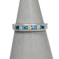 Pre-Owned 9ct White Gold Diamond & Topaz Ring Size L