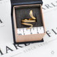 Pre-Owned 14ct Gold Green Eyes Snake Ring Size P