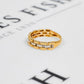 Pre-Owned 14ct Gold Brick Design Band Ring Size N