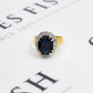 Pre-Owned 18ct Gold Sapphire & Diamond Cluster Ring Size O