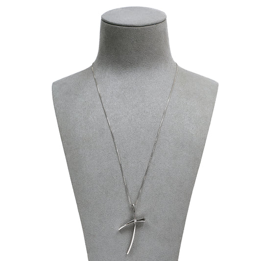 Pre-Owned 18ct White Gold & Diamond Cross Pendant & Chain