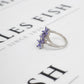 Pre-Owned 9ct White Gold Diamond & Tanzanite 3 Flower Ring