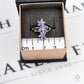 Pre-Owned 9ct White Gold Diamond & Tanzanite 3 Flower Ring