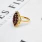 Pre-Owned 9ct Gold Marquise Shape Garnet Cluster Ring