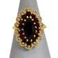 Pre-Owned 9ct Gold Marquise Shape Garnet Cluster Ring