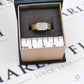 Pre-Owned 14ct Gold 2 Tone Square CZ Signet Ring Size M.5
