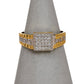 Pre-Owned 14ct Gold 2 Tone Square CZ Signet Ring Size M.5