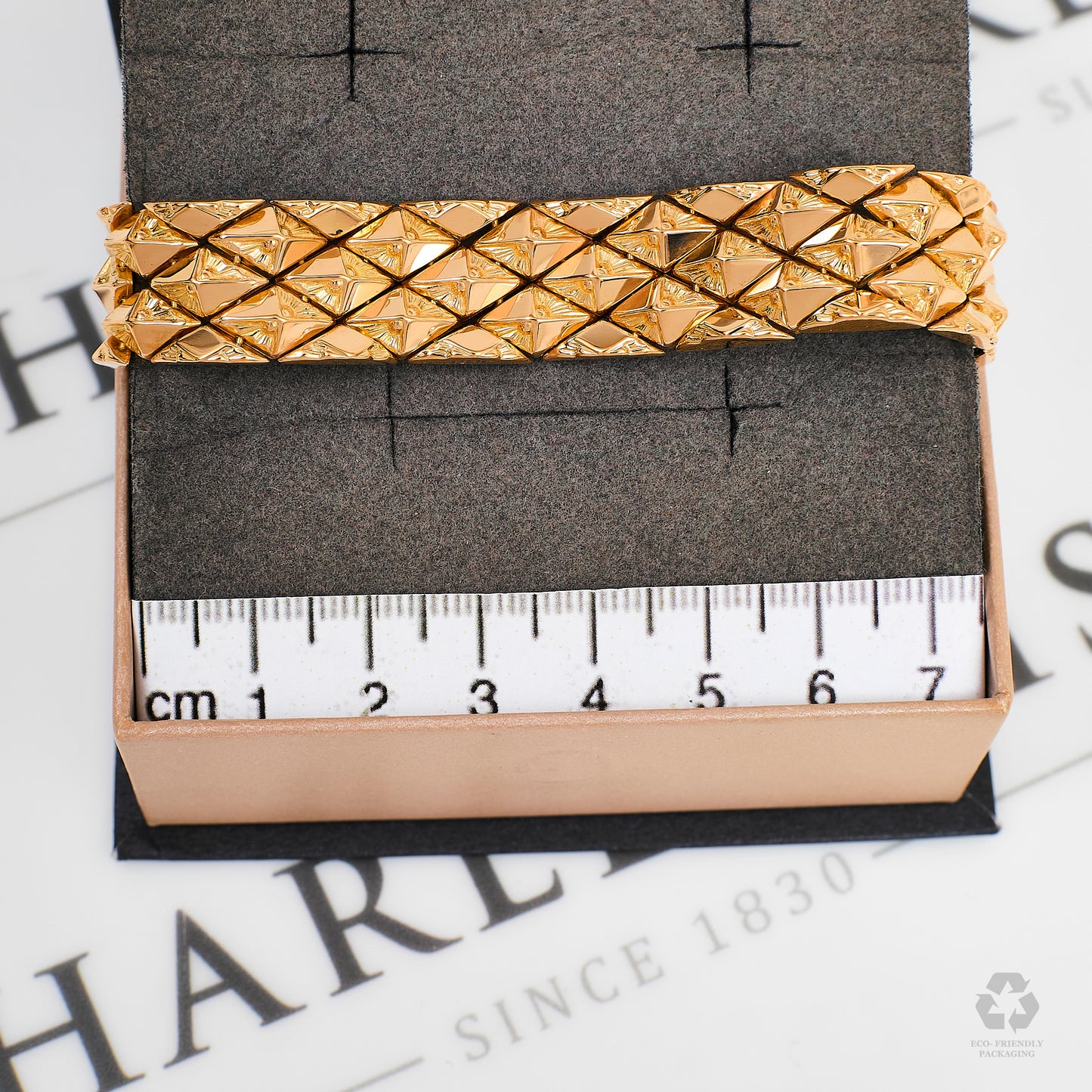 Pre-Owned 18ct Gold Rhombus Brickwork Bracelet