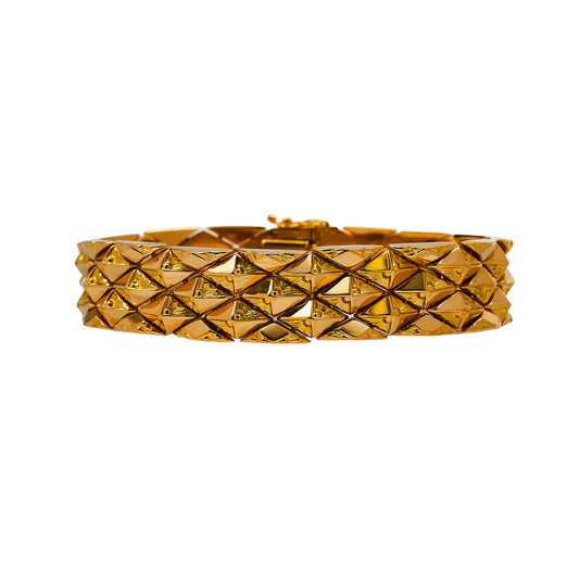 Pre-Owned 18ct Gold Rhombus Brickwork Bracelet