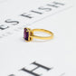 Pre-Owned 18ct Gold Rectangular Amethyst Dress Ring Size H.5