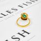 Pre-Owned 14ct Gold Emerald & Diamond Cluster Ring Size Q