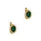 Pre-Owned 18ct Gold Oval Emerald & Diamond Cluster Earrings