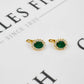 Pre-Owned 18ct Gold Oval Emerald & Diamond Cluster Earrings