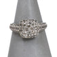 Pre-Owned 9ct White Gold Square Diamond Cluster Ring Size P